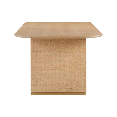 TOV Akiba 96" Natural Ash &amp; Rattan Rectangular Dining Table Natural