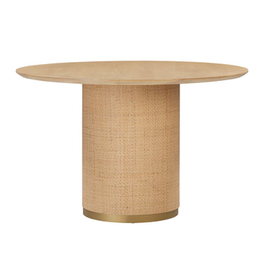TOV Akiba 47" Natural Ash &amp; Rattan Round Dining Table Natural