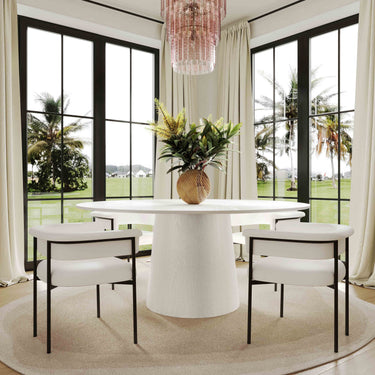 TOV Taylor Performance Linen Dining Chair Cream
