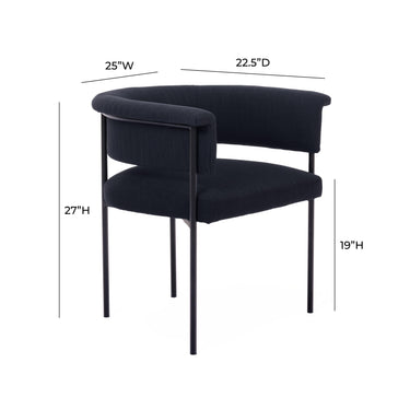 TOV Taylor Performance Linen Dining Chair Black