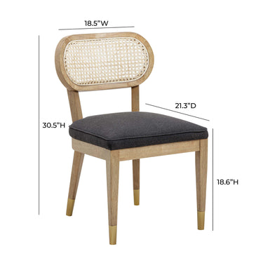 TOV Cosette Performance Linen Dining Chair Black