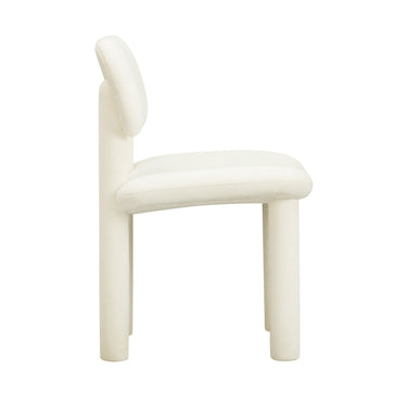 TOV Elise Performance Velvet Dining Chair Ivory