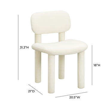 TOV Elise Performance Velvet Dining Chair Ivory
