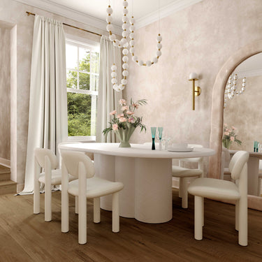 TOV Elise Performance Velvet Dining Chair Ivory