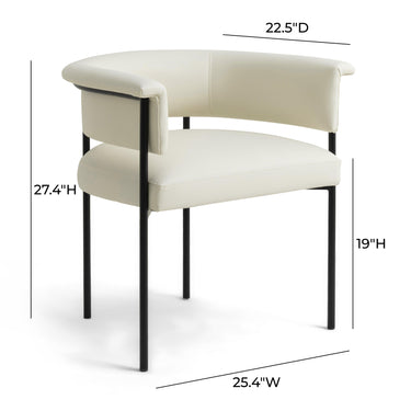 TOV Taylor Performance Vegan Leather Dining Chair Cream
