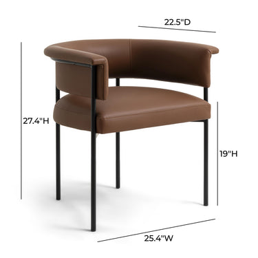 TOV Taylor Performance Vegan Leather Dining Chair Brown