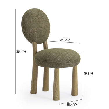 TOV Sulley Performance Basketweave Dining Chair Olive Green
