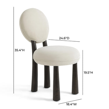TOV Sulley Cream Performance Chenille Dining Chair Cream