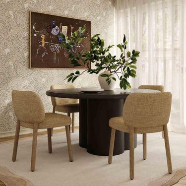 TOV Foxy Textured Performance Fabric Dining Chair Honey