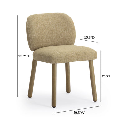 TOV Foxy Textured Performance Fabric Dining Chair Honey