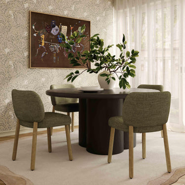 TOV Foxy Textured Performance Fabric Dining Chair Olive Green