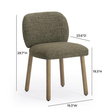 TOV Foxy Textured Performance Fabric Dining Chair Olive Green