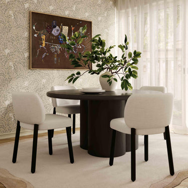 TOV Foxy Cream Performance Basketweave Chenille Dining Chair Cream