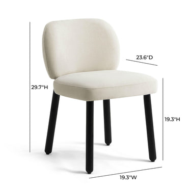 TOV Foxy Cream Performance Basketweave Chenille Dining Chair Cream