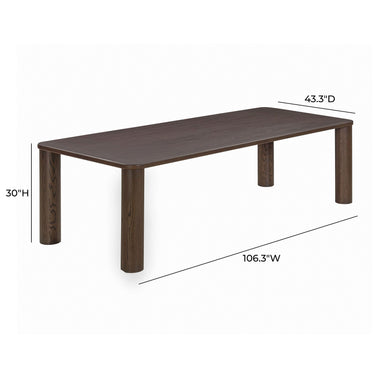 TOV Akola 106" Oak Rectangular Dining Table Dark Brown