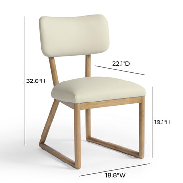 TOV Bobbie Cream Contract-Grade Vegan Leather Dining Chair Cream