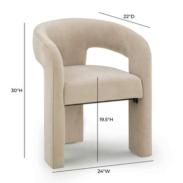 TOV Malone Performance Chenille Dining Chair Taupe