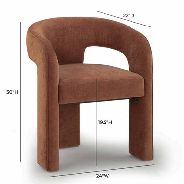 TOV Malone Performance Chenille Dining Chair Rust