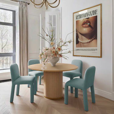 TOV Georgia Performance Chenille Dining Chair Light Blue