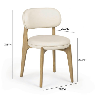 TOV Carnation Cream Performance Vegan Leather Dining Chair Cream