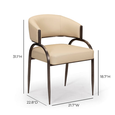 TOV Tatum Performance Vegan Leather Dining Chair Taupe
