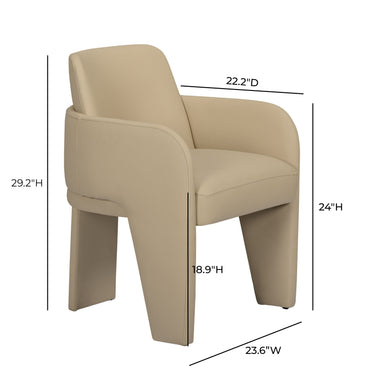 TOV Leo Performance Vegan Leather Dining Chair Taupe