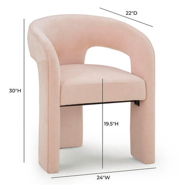 TOV Malone Performance Chenille Dining Chair Blush