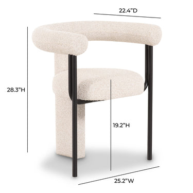 TOV Synn Performance Boucle Dining Chair Cream