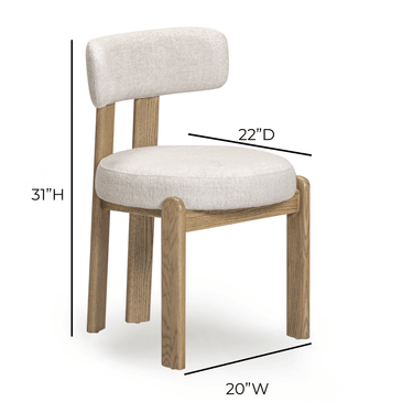 TOV Odessa Cream Performance Fabric Dining Chair Cream