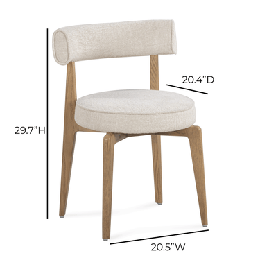 TOV Nikita Cream Performance Fabric Dining Chair Cream