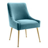 TOV Beatrix Performance Velvet Dining Chair Sea Blue