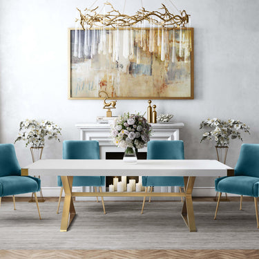 TOV Beatrix Performance Velvet Dining Chair Sea Blue