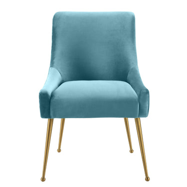 TOV Beatrix Performance Velvet Dining Chair Sea Blue