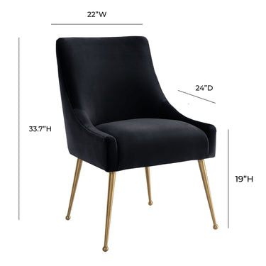 TOV Beatrix Performance Velvet Dining Chair Black