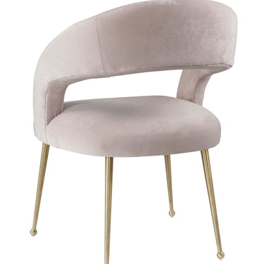 TOV Rocco Performance Velvet Dining Chair Blush