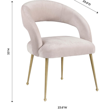 TOV Rocco Performance Velvet Dining Chair Blush
