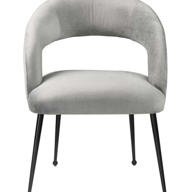 TOV Rocco Performance Velvet Dining Chair Light Grey