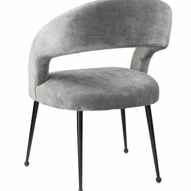 TOV Rocco Performance Velvet Dining Chair Light Grey