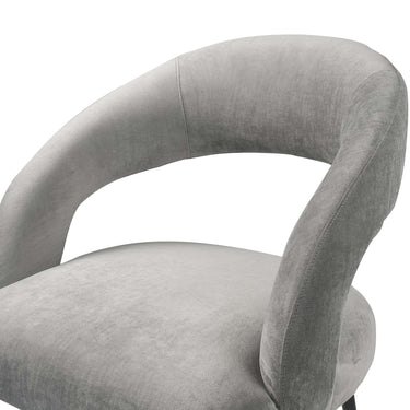 TOV Rocco Performance Velvet Dining Chair Light Grey