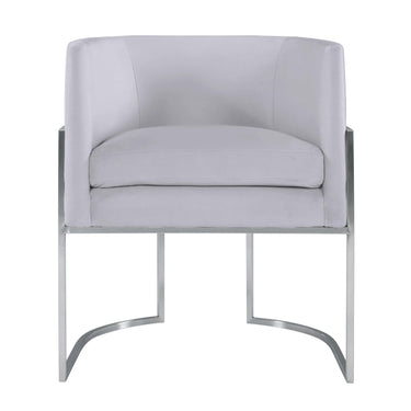 TOV Giselle Performance Velvet Dining Chair with Silver Base Grey - ON FINAL SALE