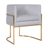 TOV Giselle Performance Velvet Dining Chair with Gold Base Grey - ON FINAL SALE