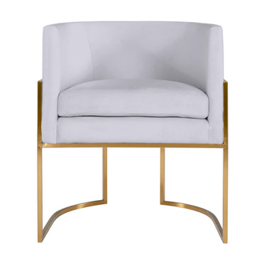 TOV Giselle Performance Velvet Dining Chair with Gold Base Grey - ON FINAL SALE