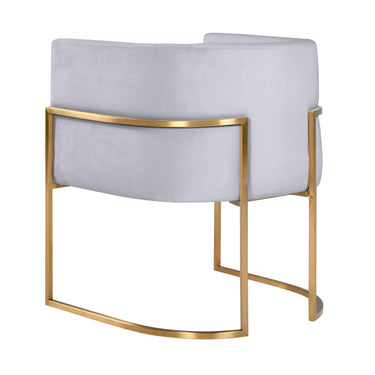 TOV Giselle Performance Velvet Dining Chair with Gold Base Grey - ON FINAL SALE