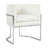 TOV Giselle Performance Velvet Dining Chair with Silver Base Cream