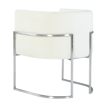 TOV Giselle Performance Velvet Dining Chair with Silver Base Cream