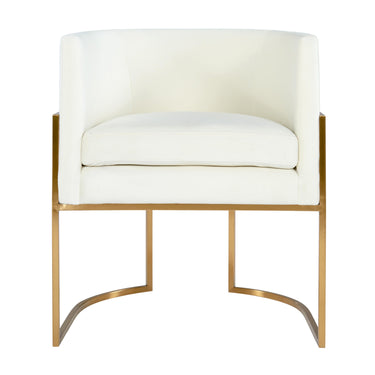 TOV Giselle Performance Velvet Dining Chair with Gold Base Cream