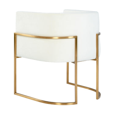TOV Giselle Performance Velvet Dining Chair with Gold Base Cream