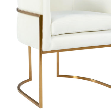 TOV Giselle Performance Velvet Dining Chair with Gold Base Cream