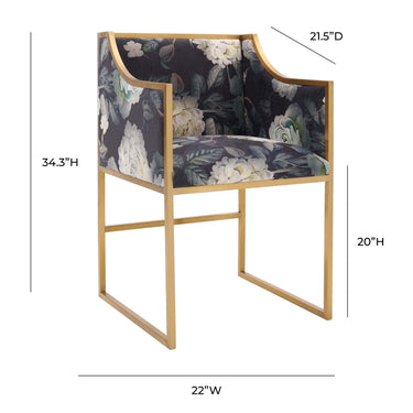 TOV Atara Performance Velvet Dining Chair Floral