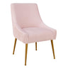 TOV Beatrix Pleated Performance Velvet Dining Chair Blush
